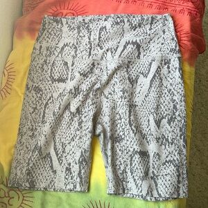 Snake print biker shorts